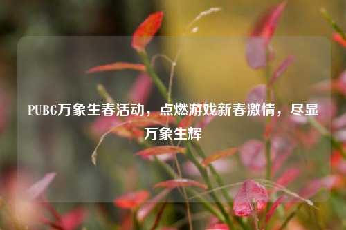 PUBG万象生春活动，点燃游戏新春激情，尽显万象生辉