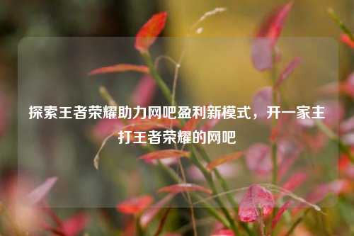 探索王者荣耀助力网吧盈利新模式，开一家主打王者荣耀的网吧