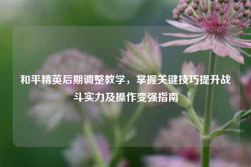 和平精英后期调整教学，掌握关键技巧提升战斗实力及操作变强指南