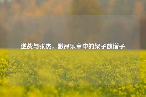 逆战与张杰，激昂乐章中的架子鼓谱子