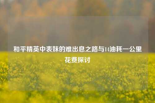 和平精英中表妹的难出息之路与14油耗一公里花费探讨