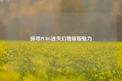 探寻PUBG迷失幻境原版魅力