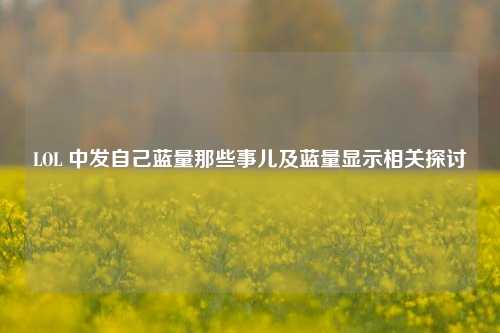 LOL 中发自己蓝量那些事儿及蓝量显示相关探讨