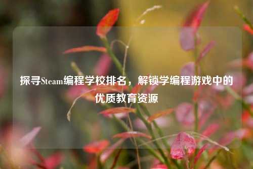 探寻Steam编程学校排名，解锁学编程游戏中的优质教育资源