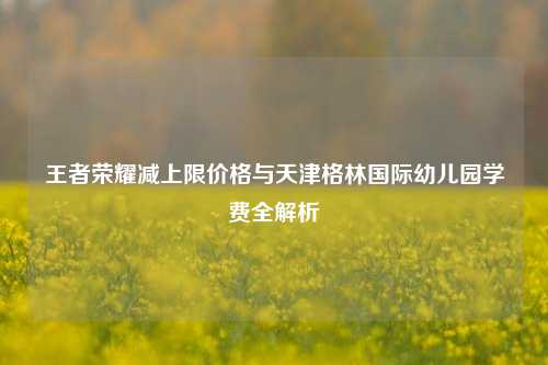 王者荣耀减上限价格与天津格林国际幼儿园学费全解析