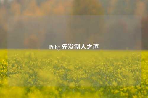 Pubg 先发制人之道