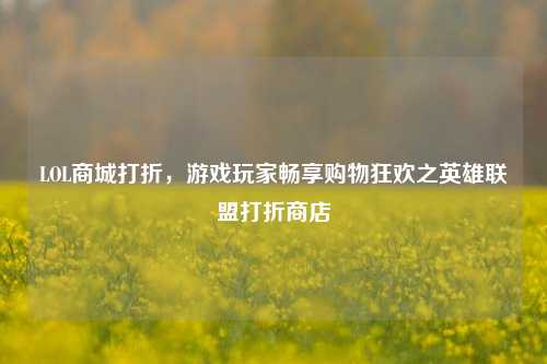 LOL商城打折，游戏玩家畅享购物狂欢之英雄联盟打折商店