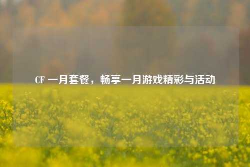 CF 一月套餐,畅享一月游戏精彩与活动