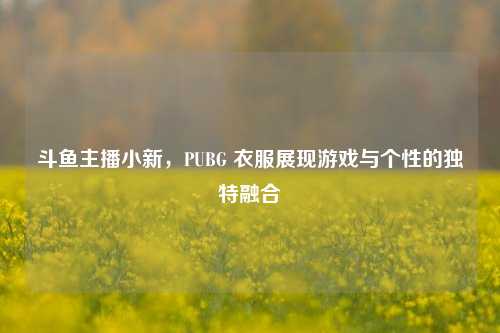 斗鱼主播小新，PUBG 衣服展现游戏与个性的独特融合