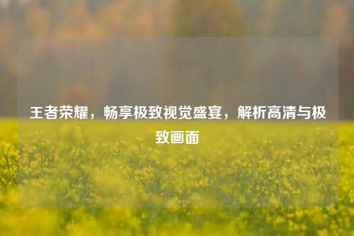 王者荣耀,畅享极致视觉盛宴,解析高清与极致画面