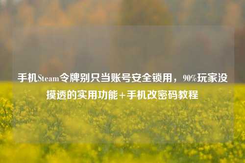 手机Steam令牌别只当账号安全锁用,90%玩家没摸透的实用功能+手机改密码教程