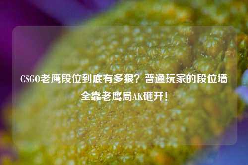 CSGO老鹰段位到底有多狠？普通玩家的段位墙全靠老鹰局AK砸开！
