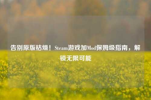 告别原版枯燥！Steam游戏加Mod保姆级指南，解锁无限可能