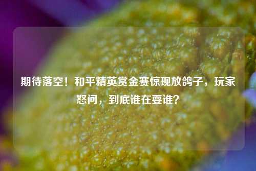 期待落空！和平精英赏金赛惊现放鸽子，玩家怒问，到底谁在耍谁？